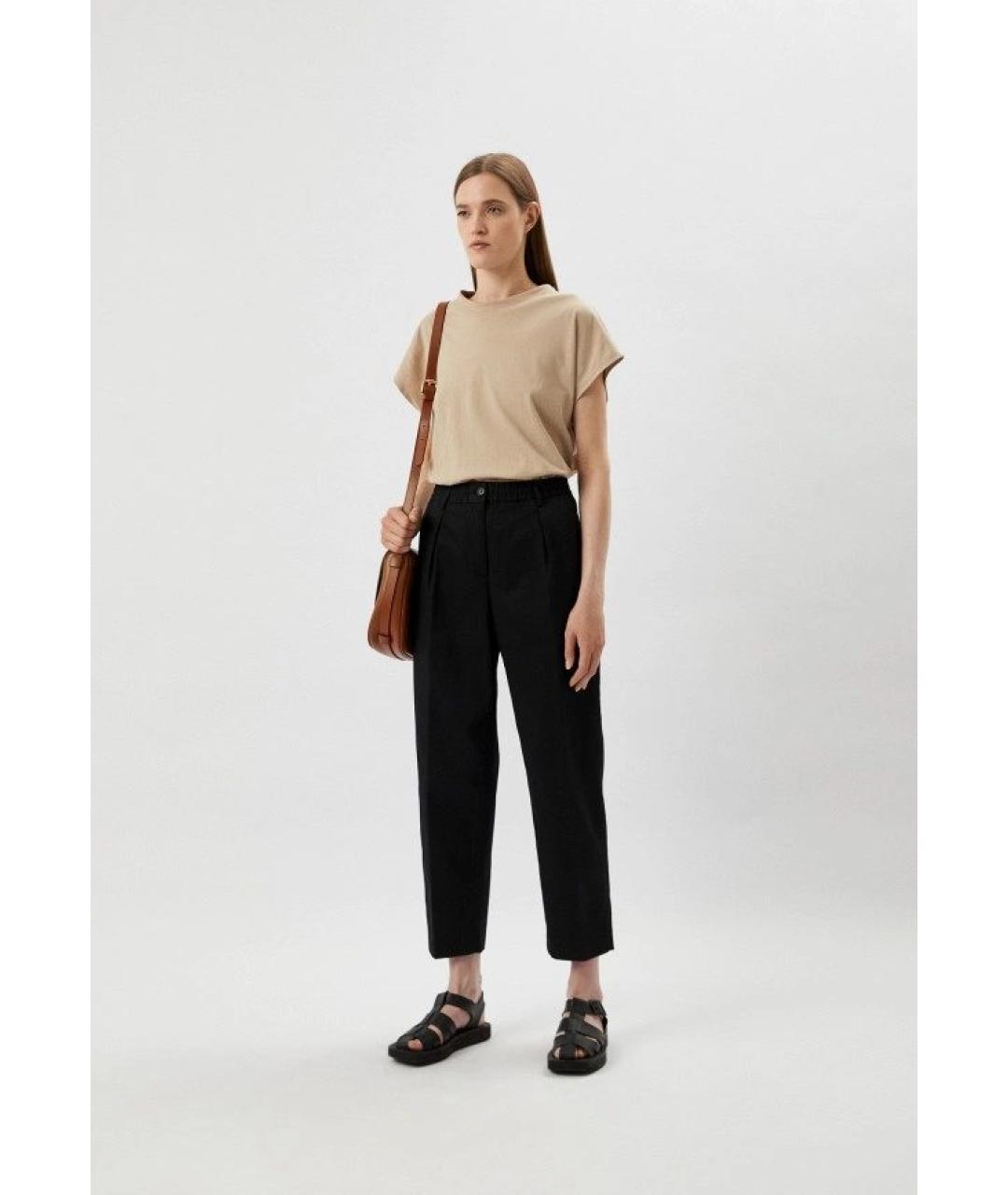 ASPESI Черные хлопковые брюки широкие, фото 9