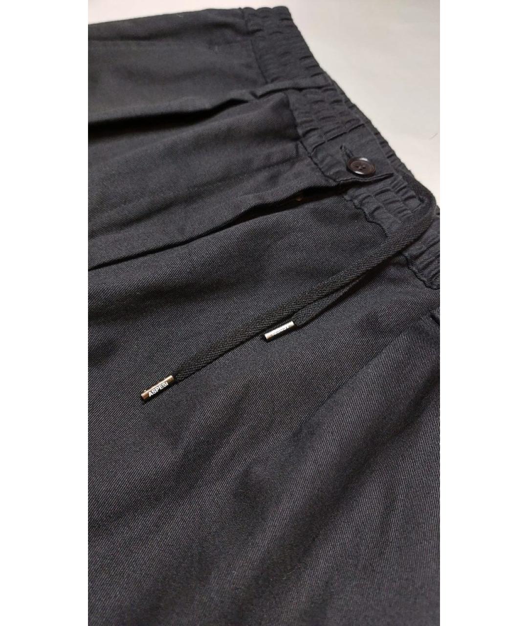ASPESI Черные хлопковые брюки широкие, фото 5