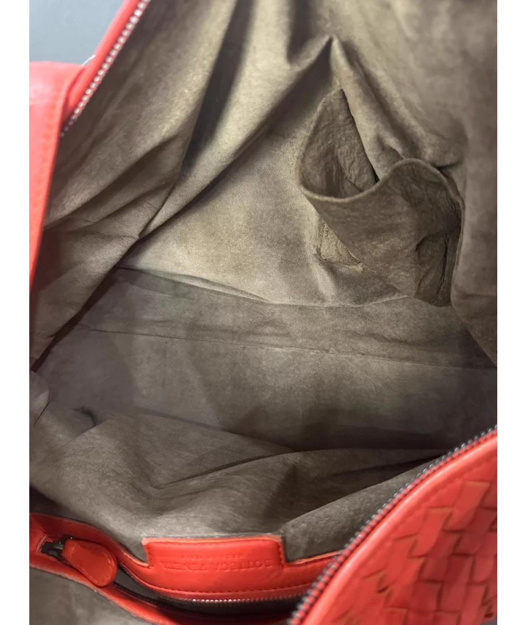 BOTTEGA VENETA Коралловая пелетеная сумка с короткими ручками, фото 8