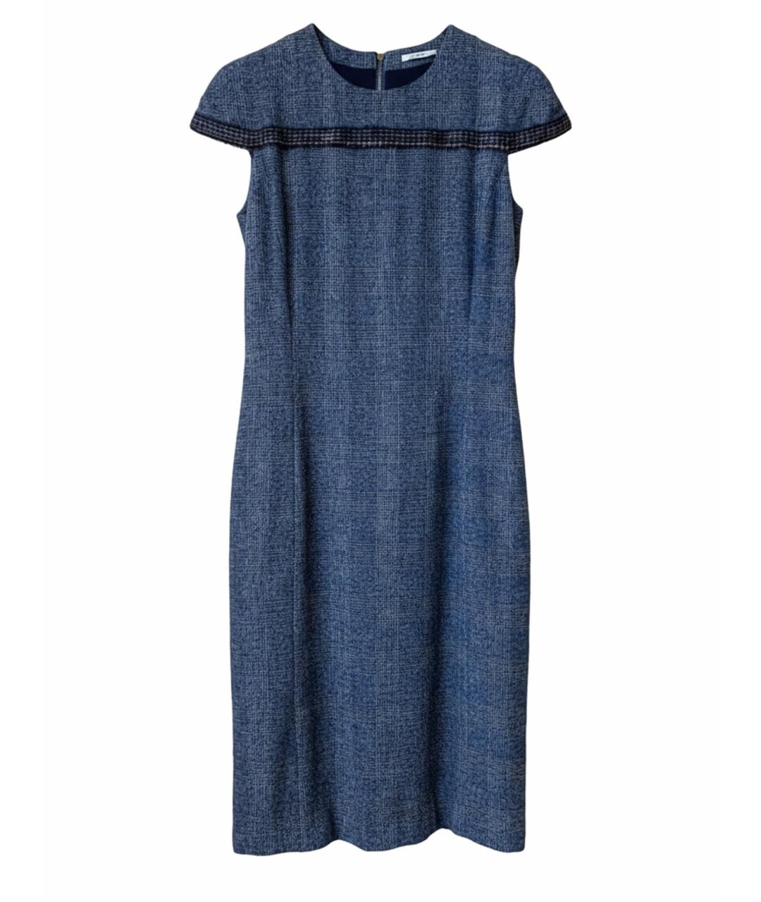 AGNONA Голубое шерстяное повседневное платье, фото 1