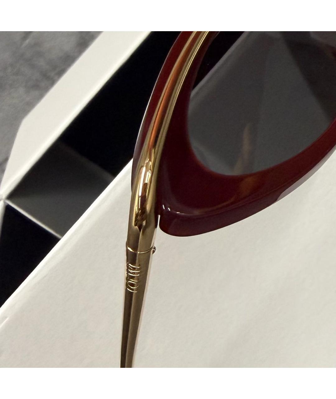 LOEWE Бордовые металлические солнцезащитные очки, фото 3