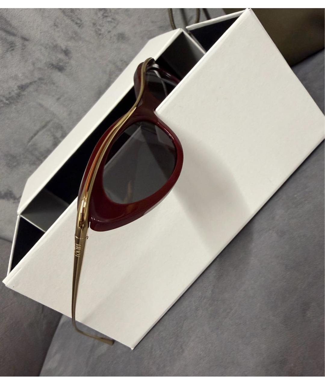 LOEWE Бордовые металлические солнцезащитные очки, фото 2