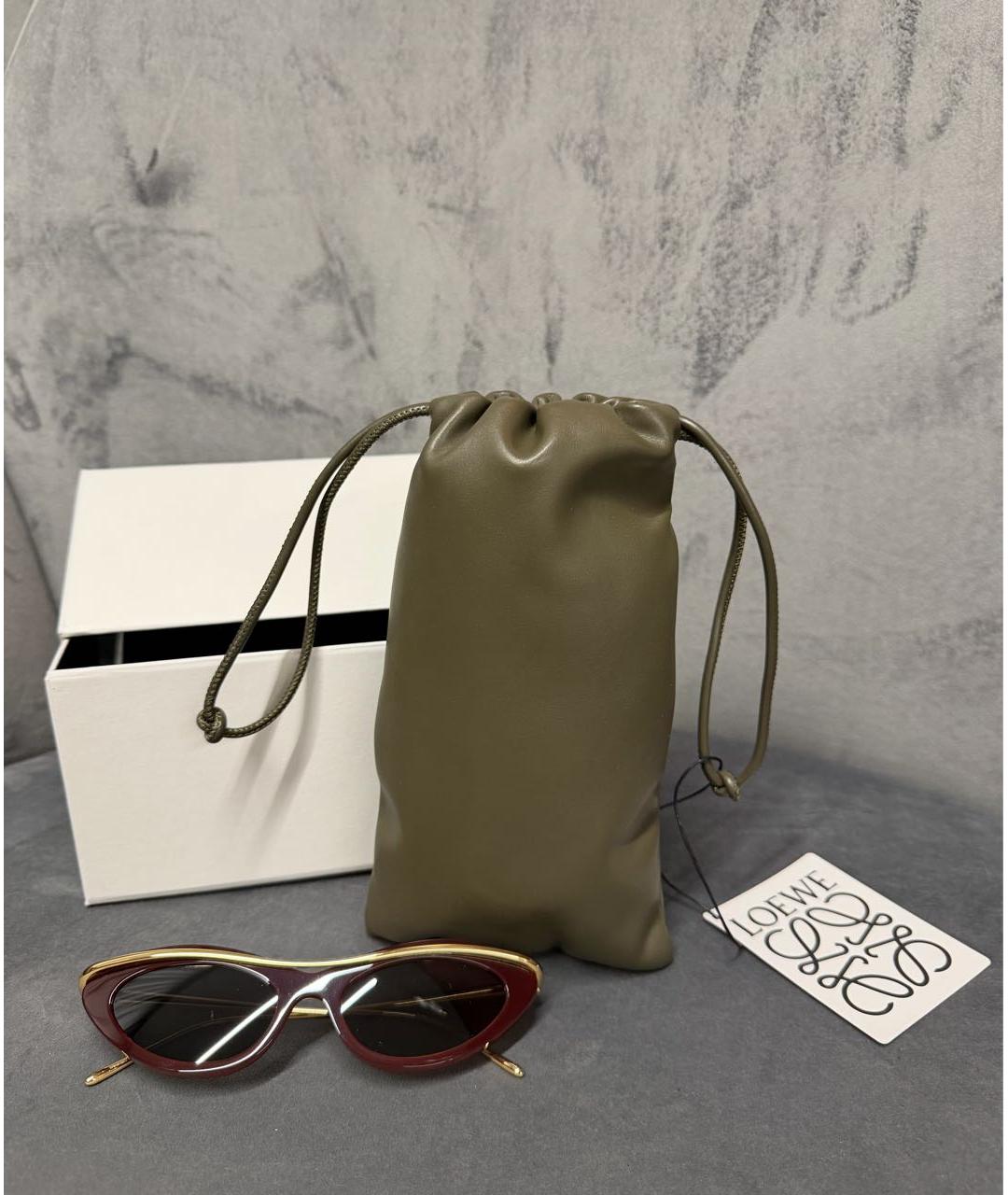 LOEWE Бордовые металлические солнцезащитные очки, фото 6