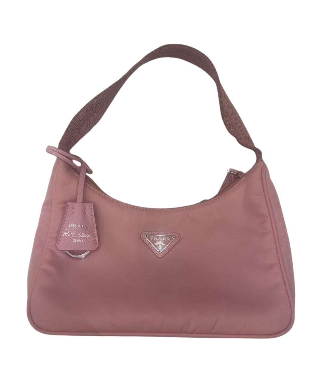 PRADA Розовая тканевая сумка с короткими ручками, фото 1