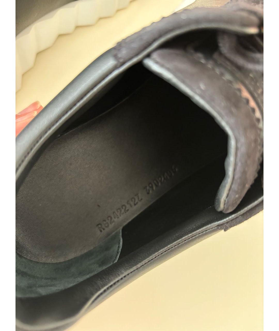 HERMES Черные кожаные кроссовки, фото 6