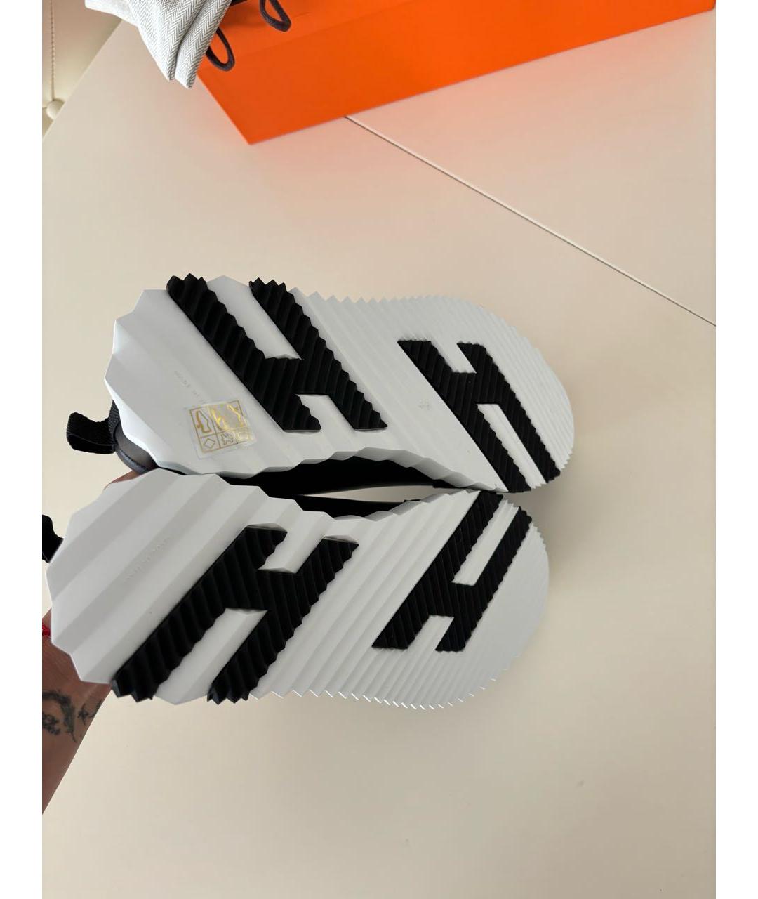 HERMES Черные кожаные кроссовки, фото 5