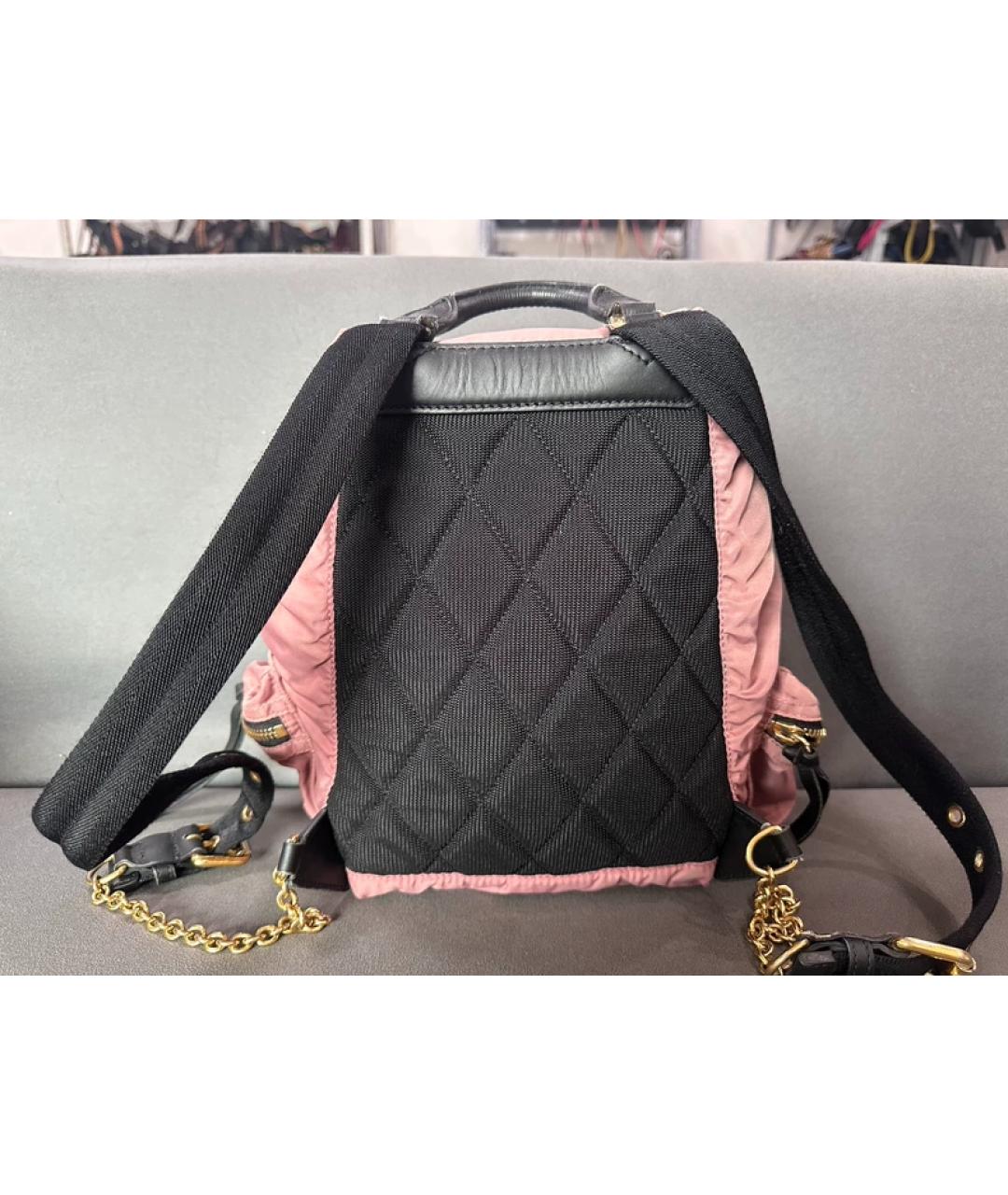 BURBERRY Розовая синтетическая сумка с короткими ручками, фото 2