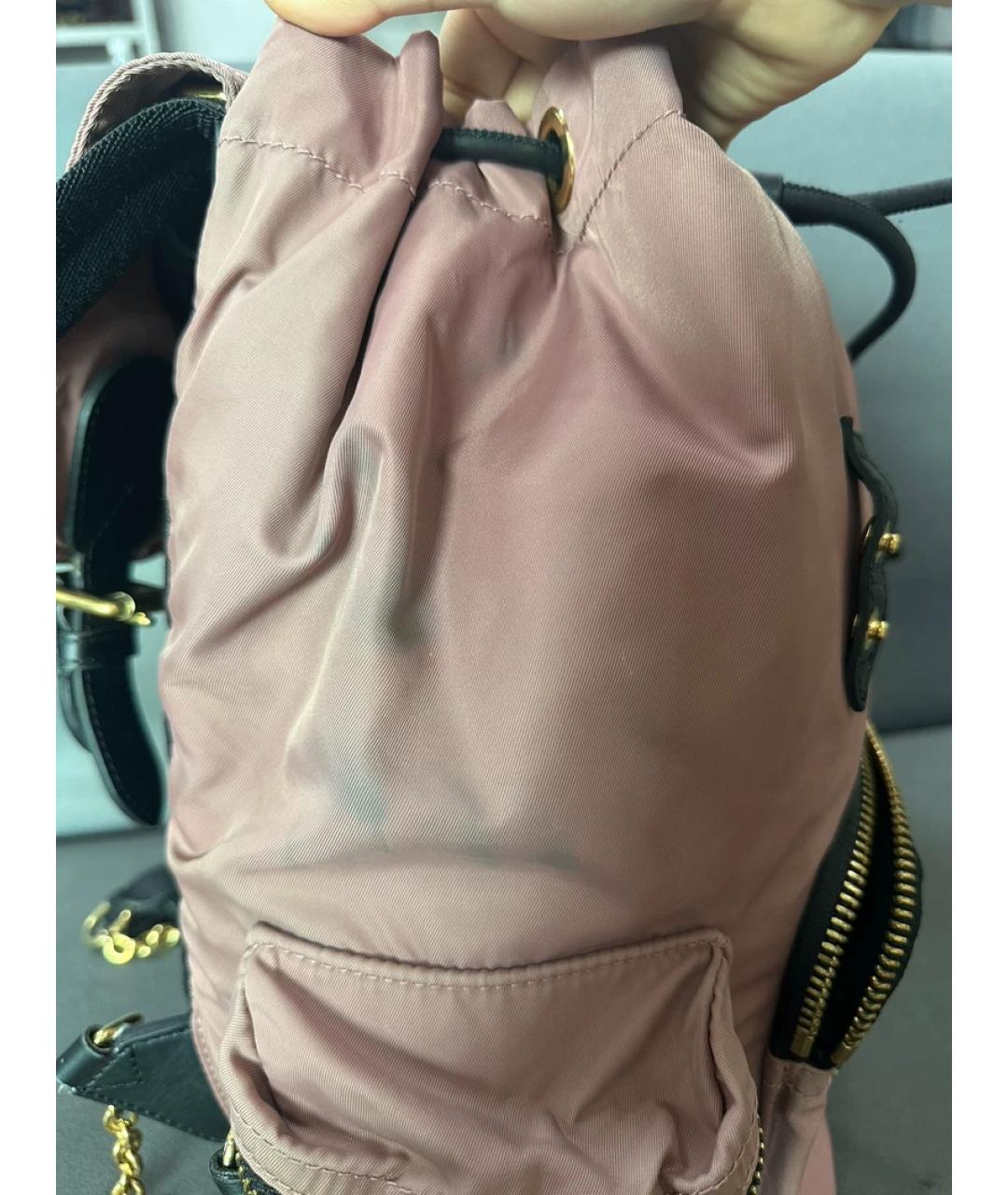 BURBERRY Розовая синтетическая сумка с короткими ручками, фото 5