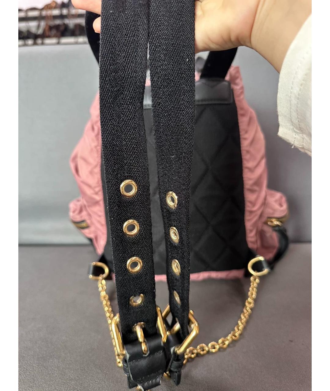 BURBERRY Розовая синтетическая сумка с короткими ручками, фото 8