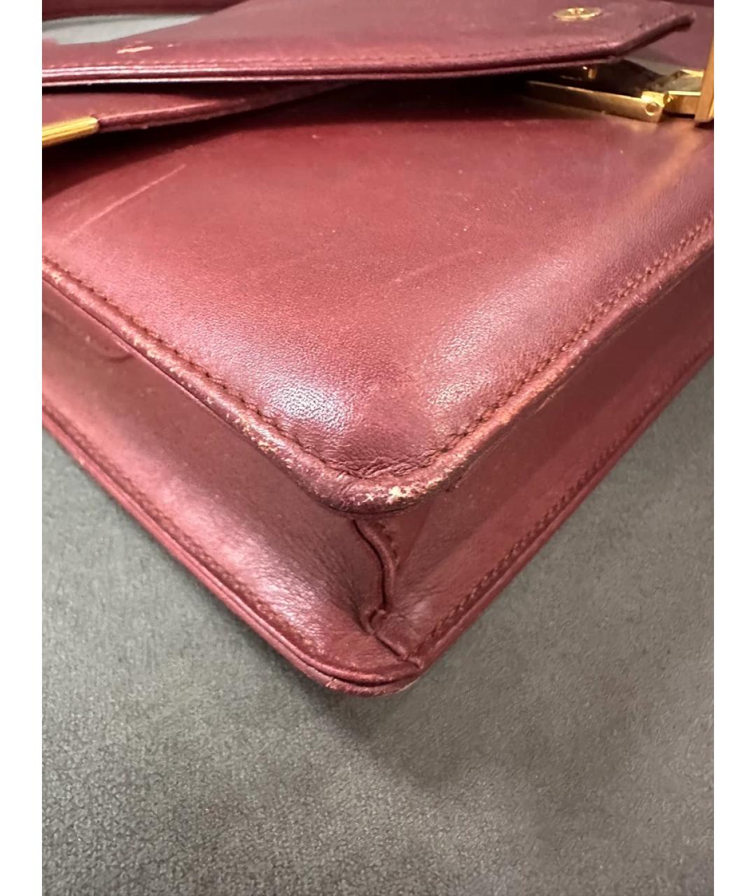 CARTIER Бордовая кожаная сумка с короткими ручками, фото 6