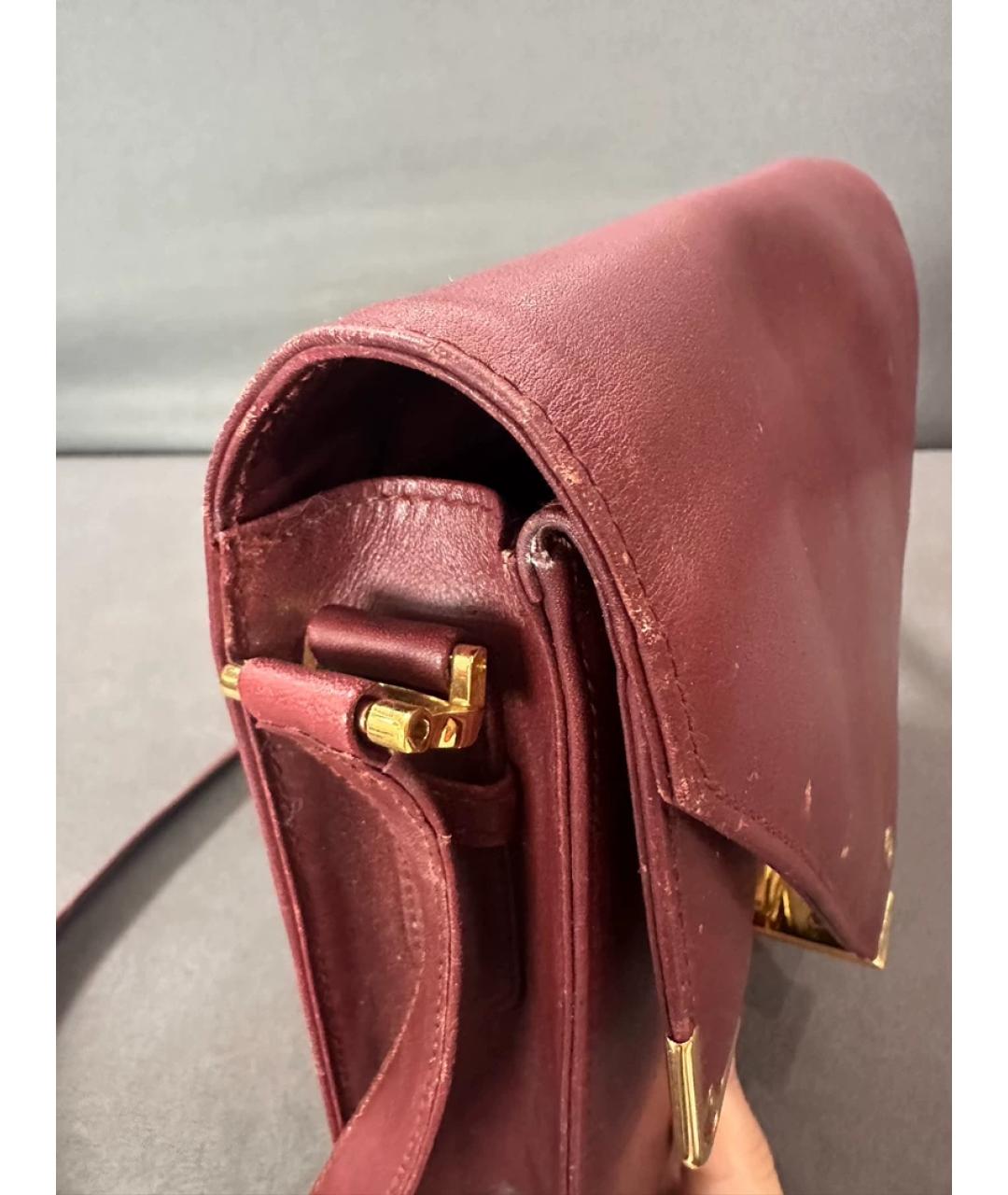 CARTIER Бордовая кожаная сумка с короткими ручками, фото 7