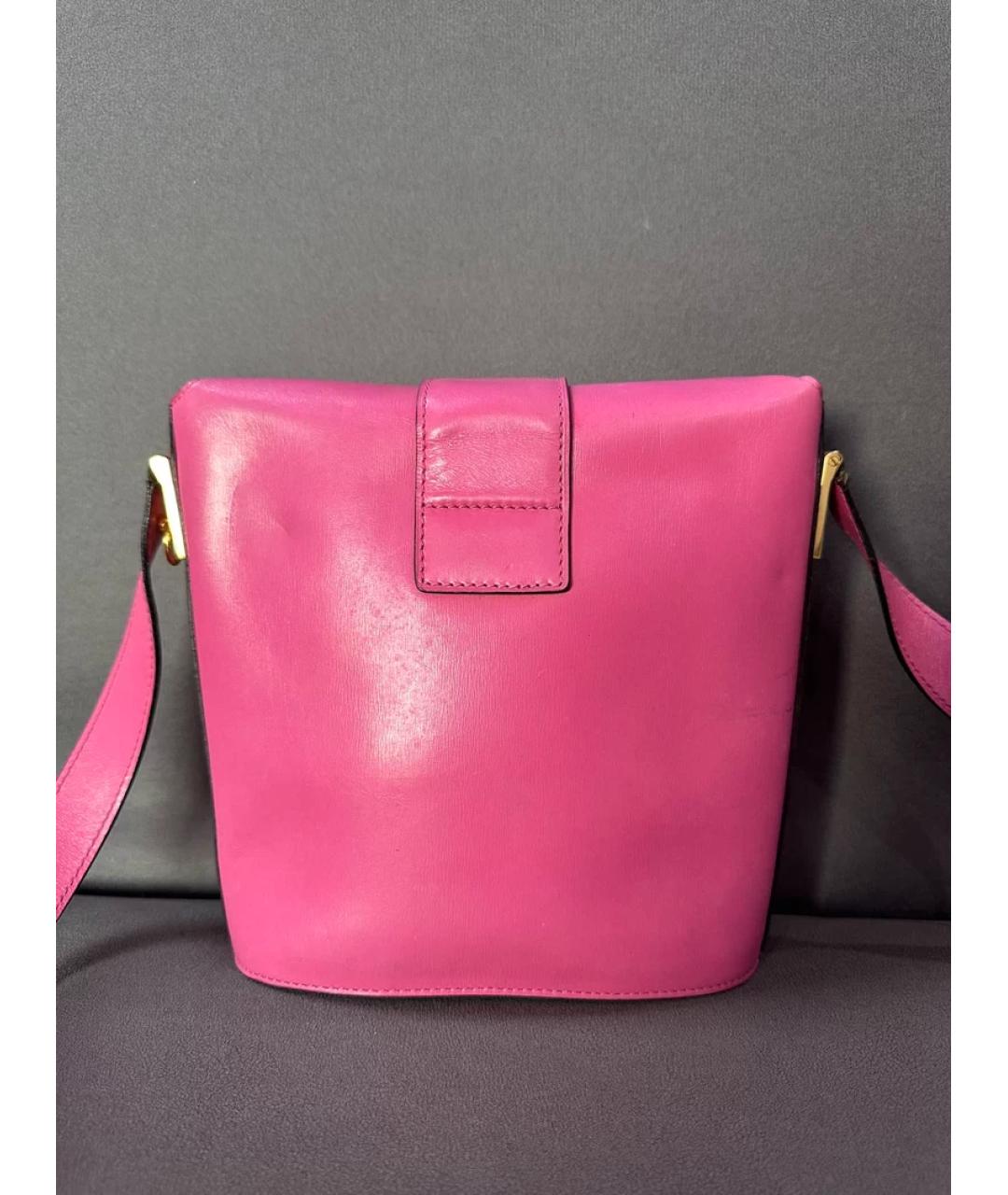 CELINE Розовая кожаная сумка через плечо, фото 2