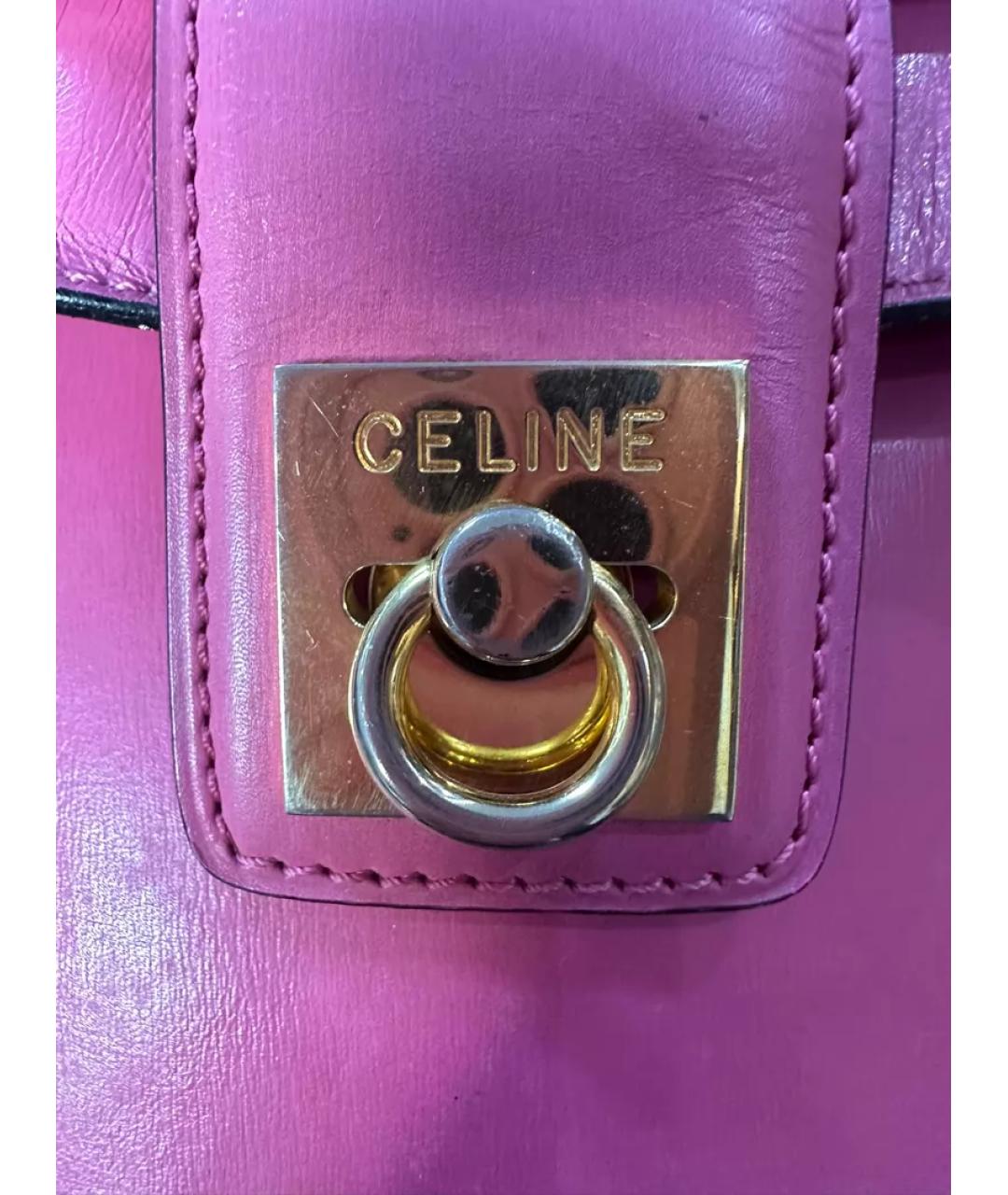 CELINE Розовая кожаная сумка через плечо, фото 5