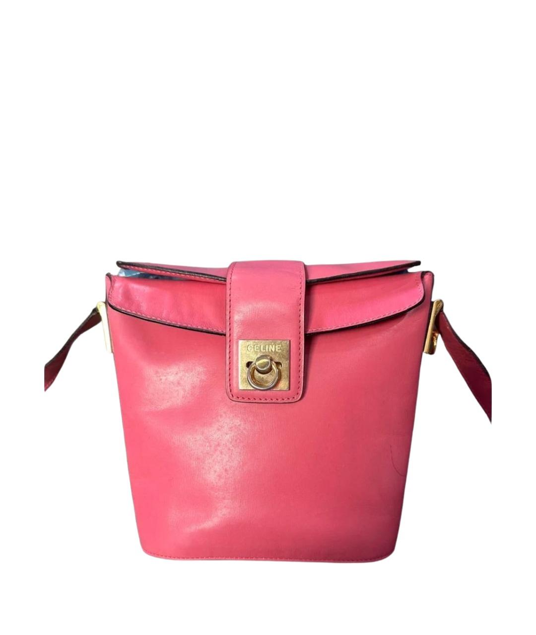 CELINE Розовая кожаная сумка через плечо, фото 1