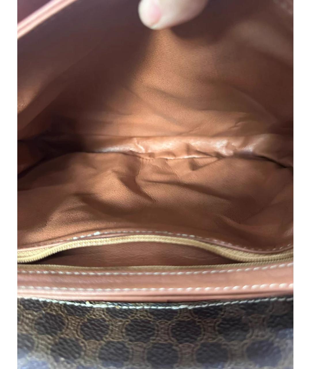 CELINE Коричневая кожаная сумка через плечо, фото 8