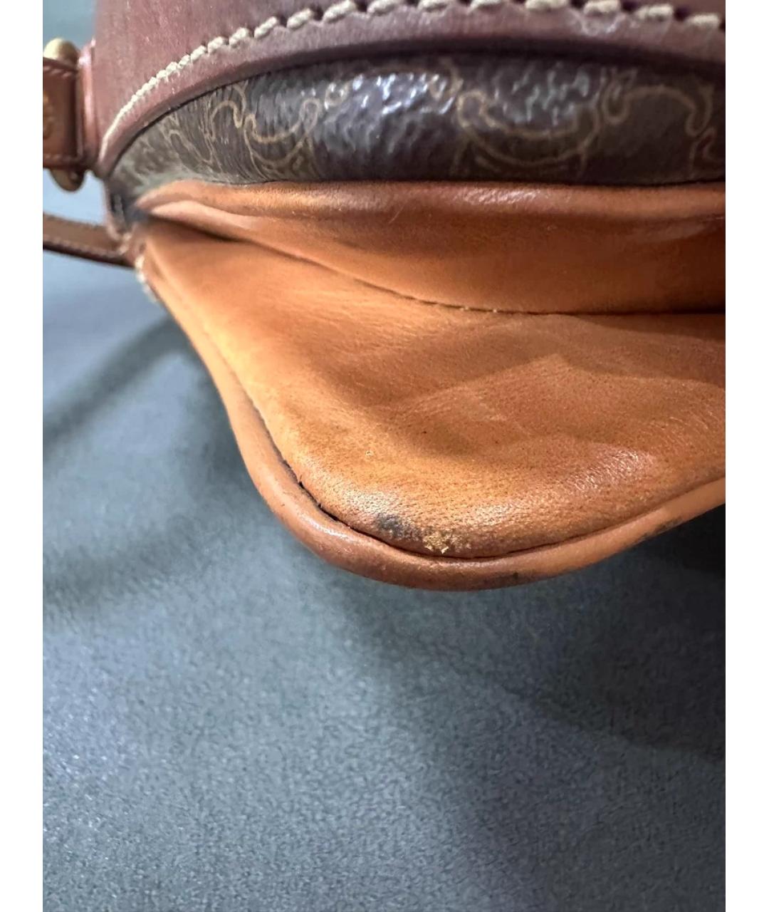 CELINE Коричневая кожаная сумка через плечо, фото 2