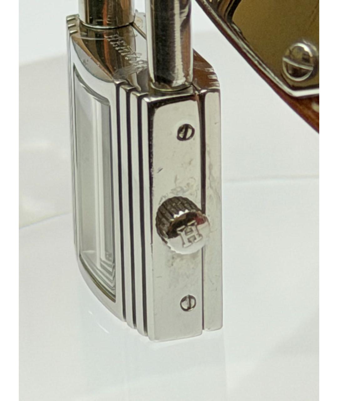 HERMES Коричневые с серебряным покрытием часы, фото 8