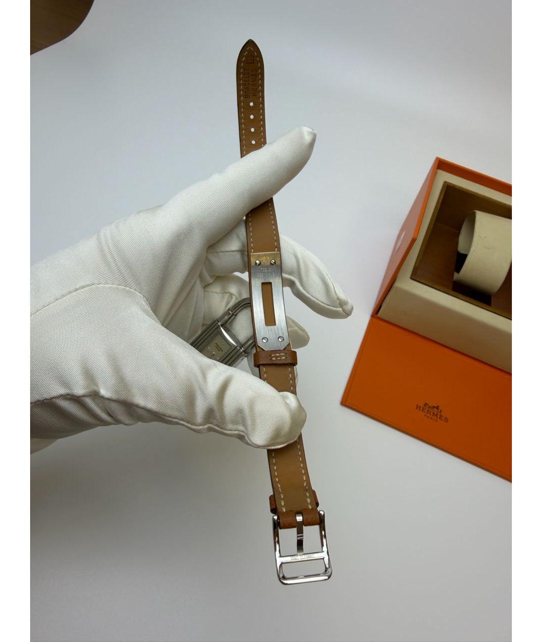 HERMES Коричневые с серебряным покрытием часы, фото 4