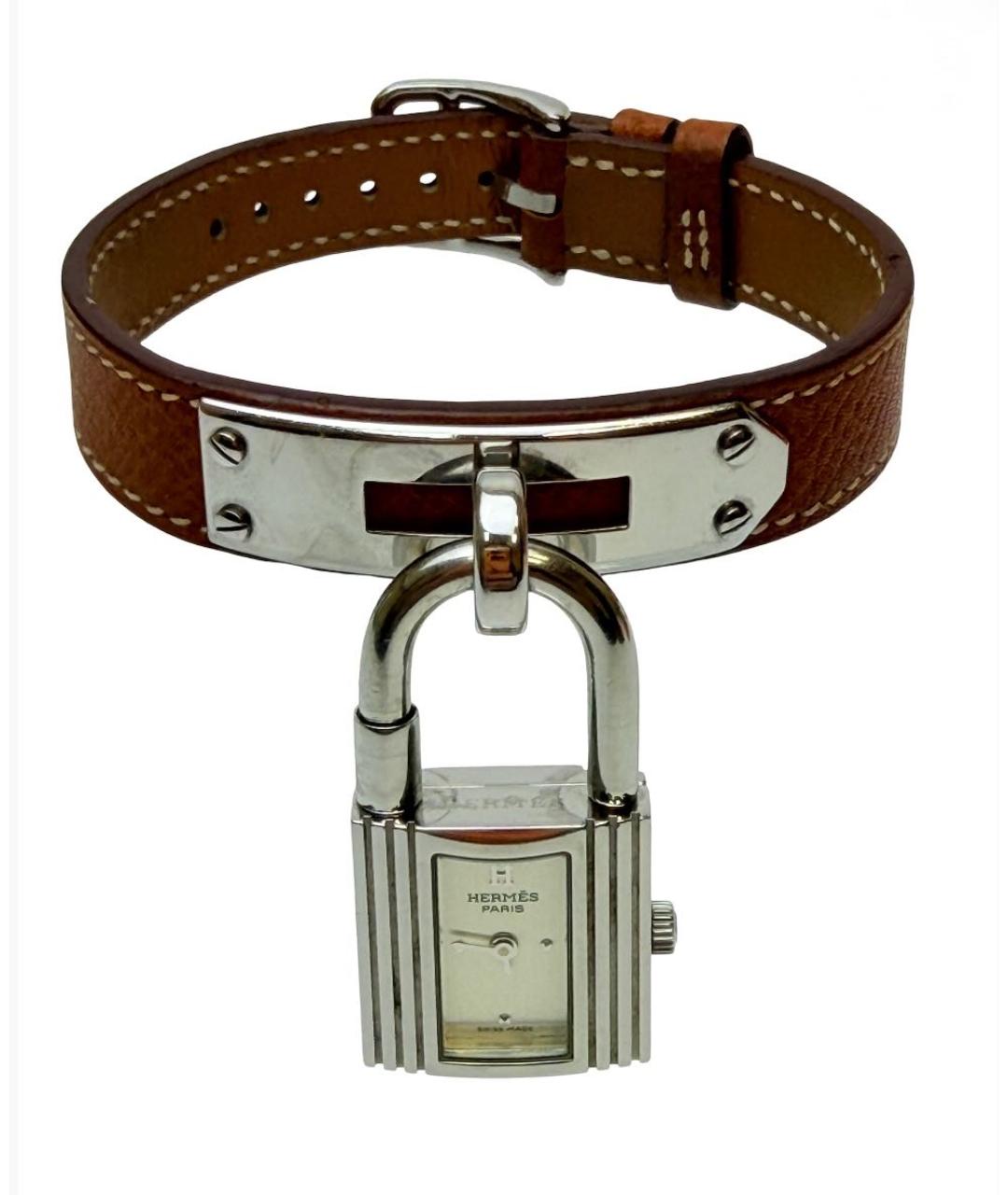 HERMES Коричневые с серебряным покрытием часы, фото 9