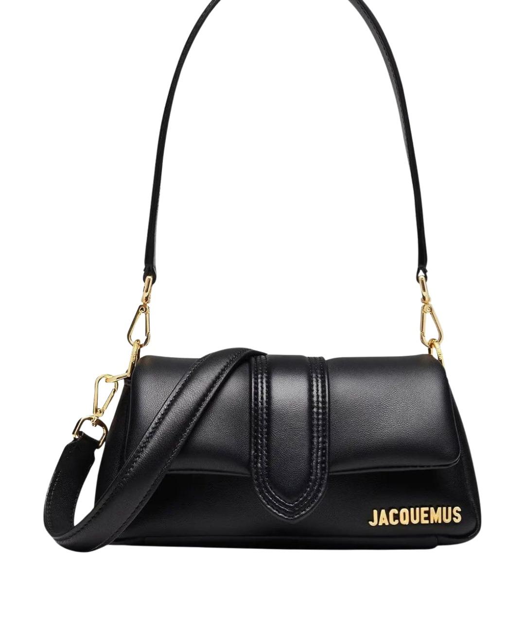 JACQUEMUS Черная кожаная сумка через плечо, фото 1