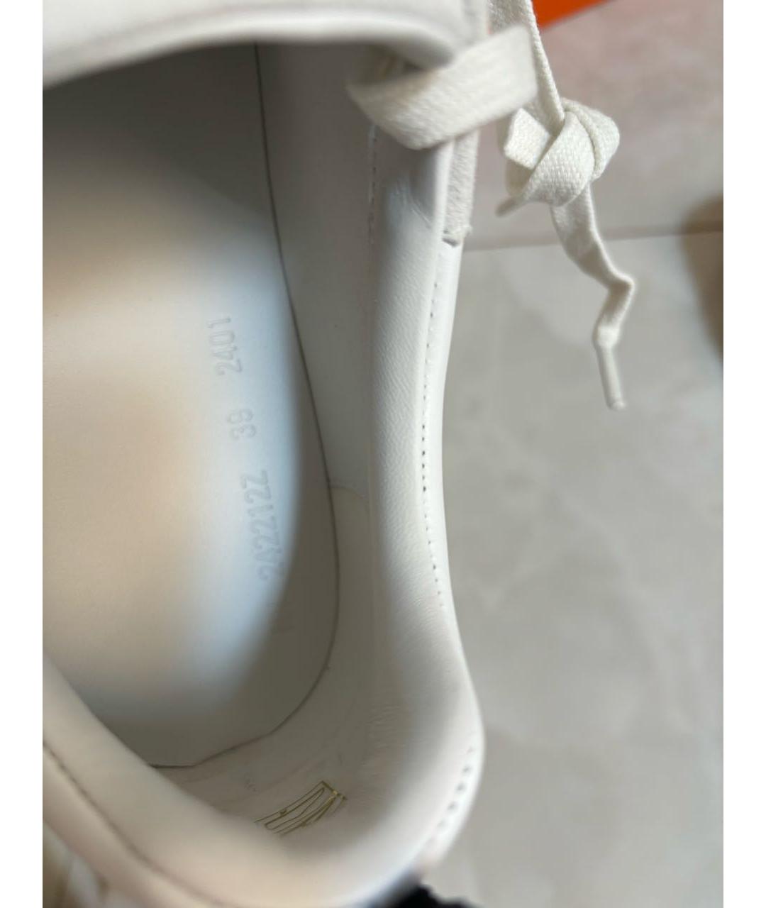 HERMES Белые кожаные кроссовки, фото 6