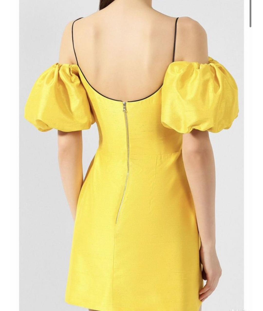 RASARIO Желтое шелковое коктейльное платье, фото 2