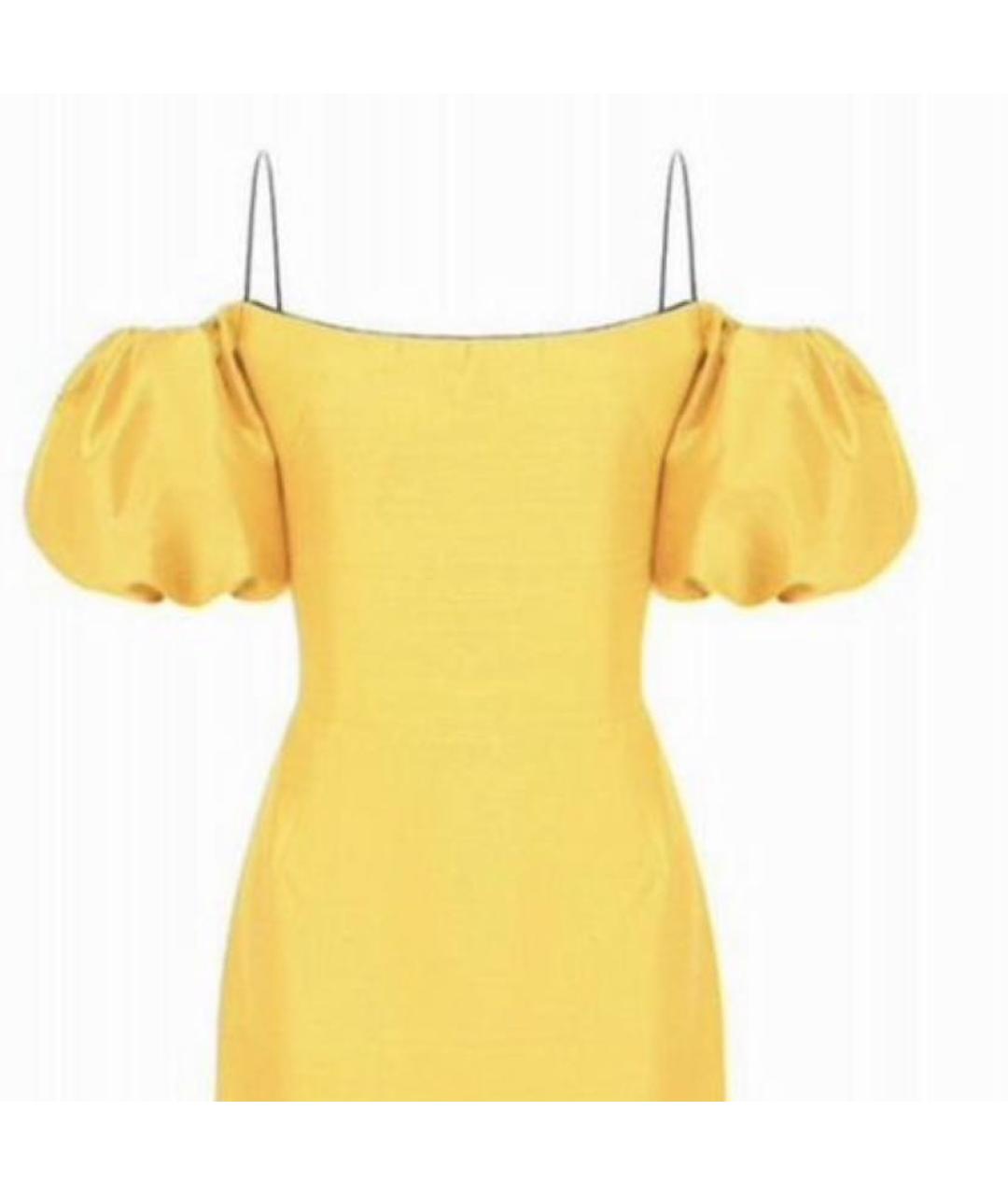 RASARIO Желтое шелковое коктейльное платье, фото 3