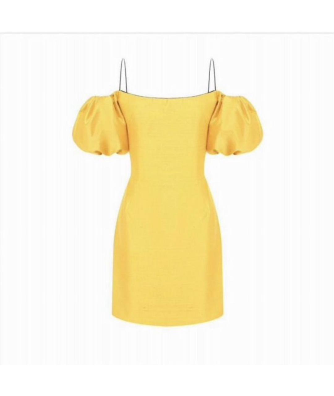 RASARIO Желтое шелковое коктейльное платье, фото 5