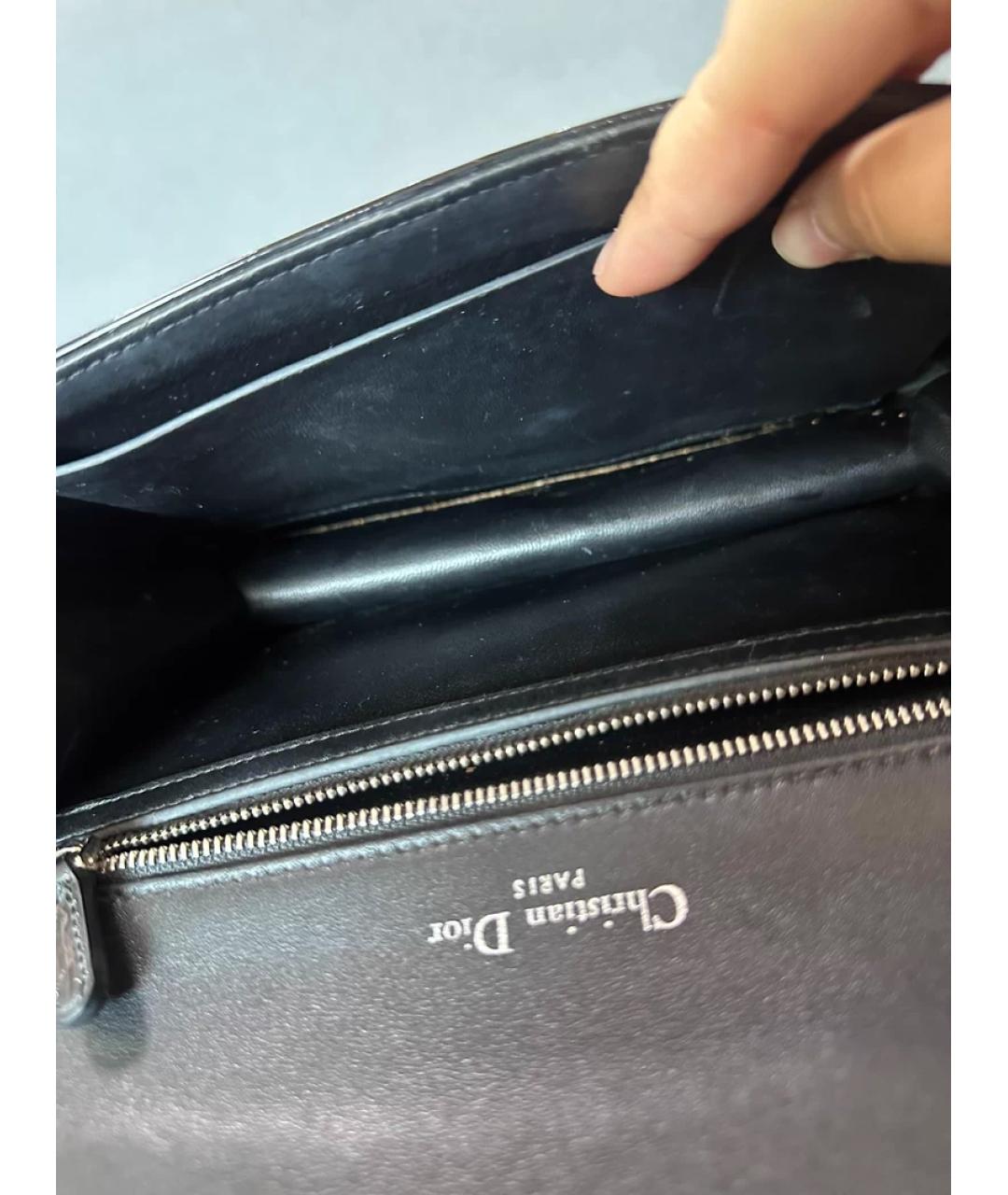 CHRISTIAN DIOR Серебряная кожаная сумка через плечо, фото 7