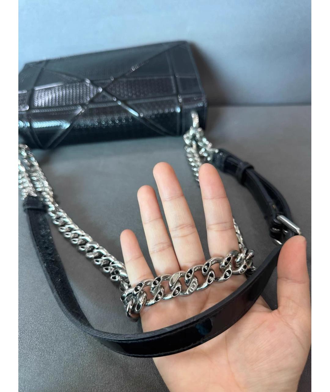 CHRISTIAN DIOR Серебряная кожаная сумка через плечо, фото 4