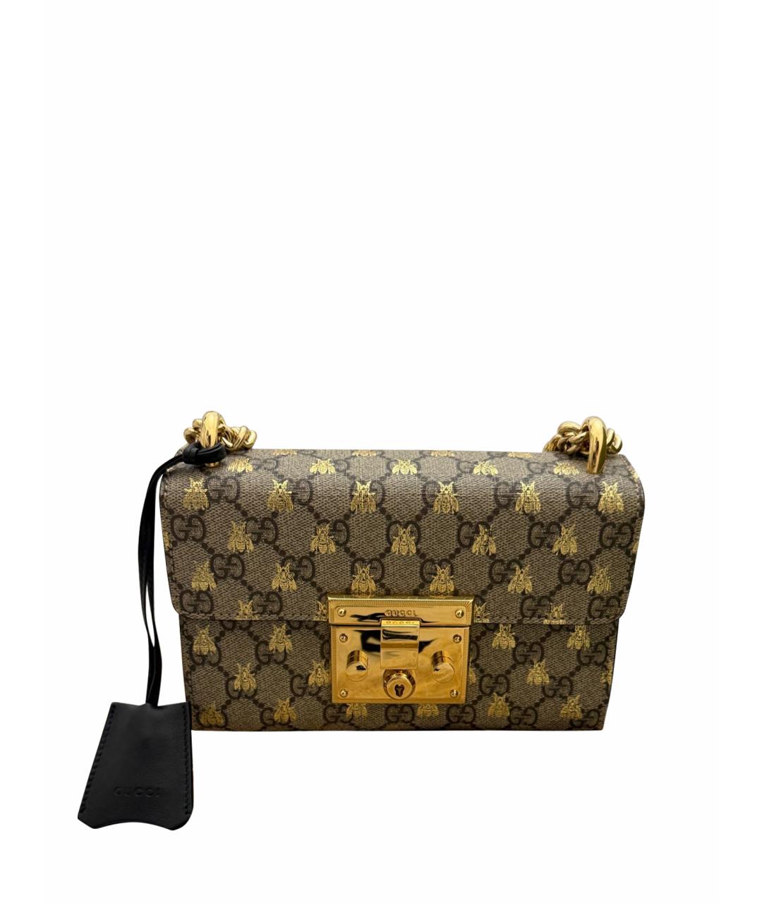 GUCCI Коричневая кожаная сумка через плечо, фото 1