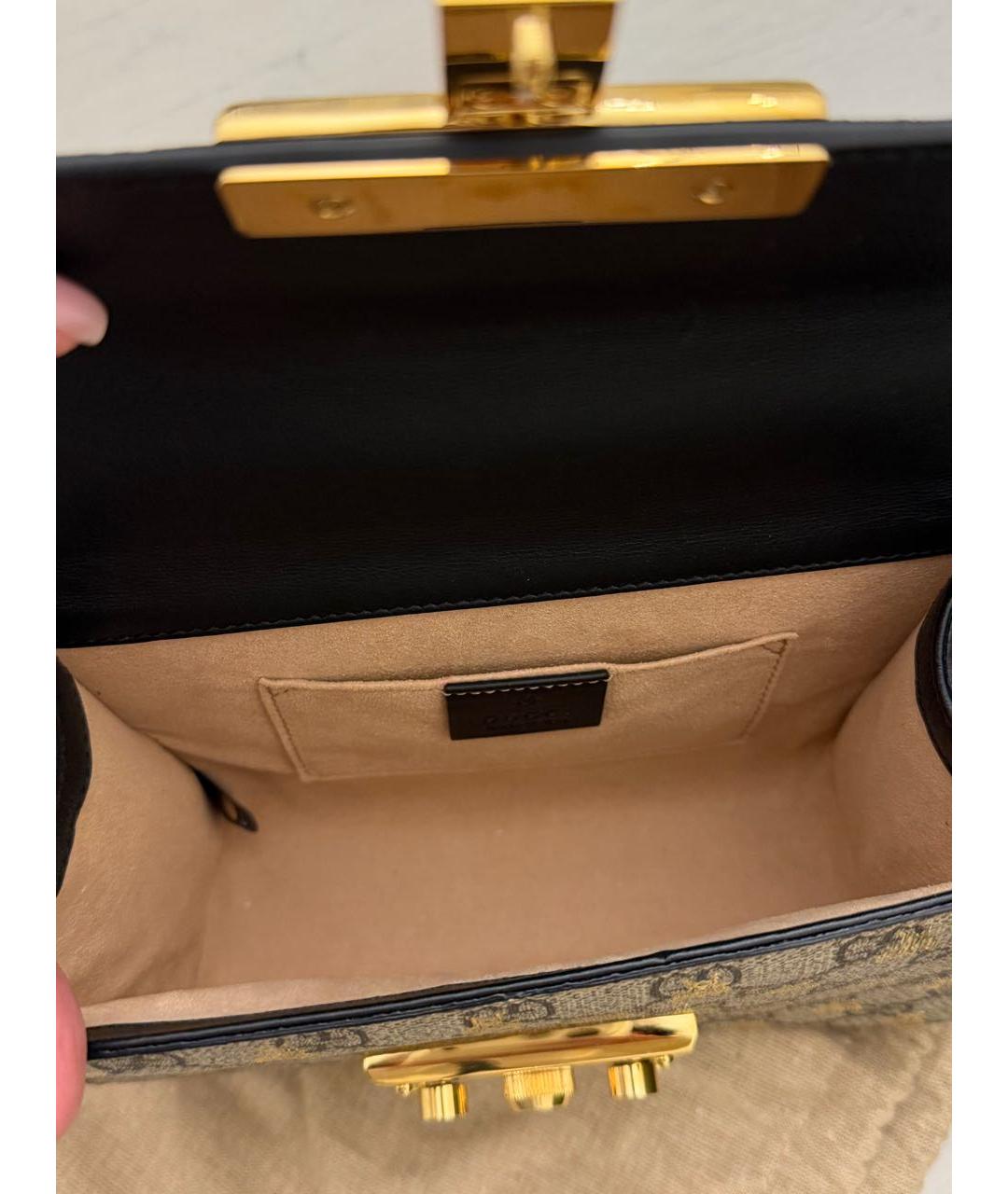 GUCCI Коричневая кожаная сумка через плечо, фото 4