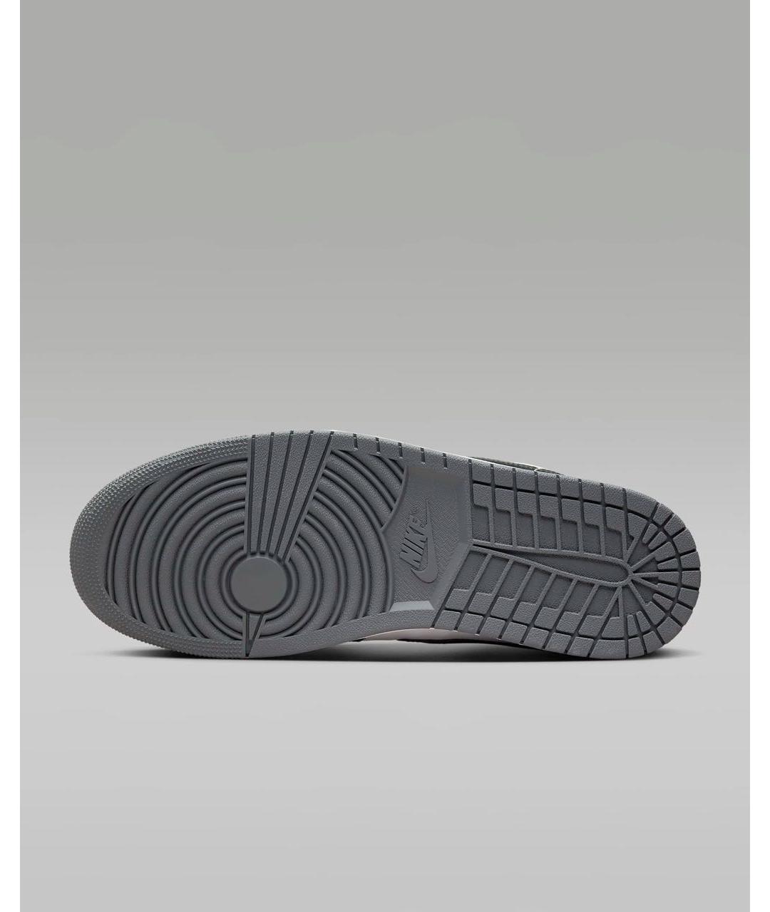 JORDAN Антрацитовые кожаные низкие кроссовки / кеды, фото 5