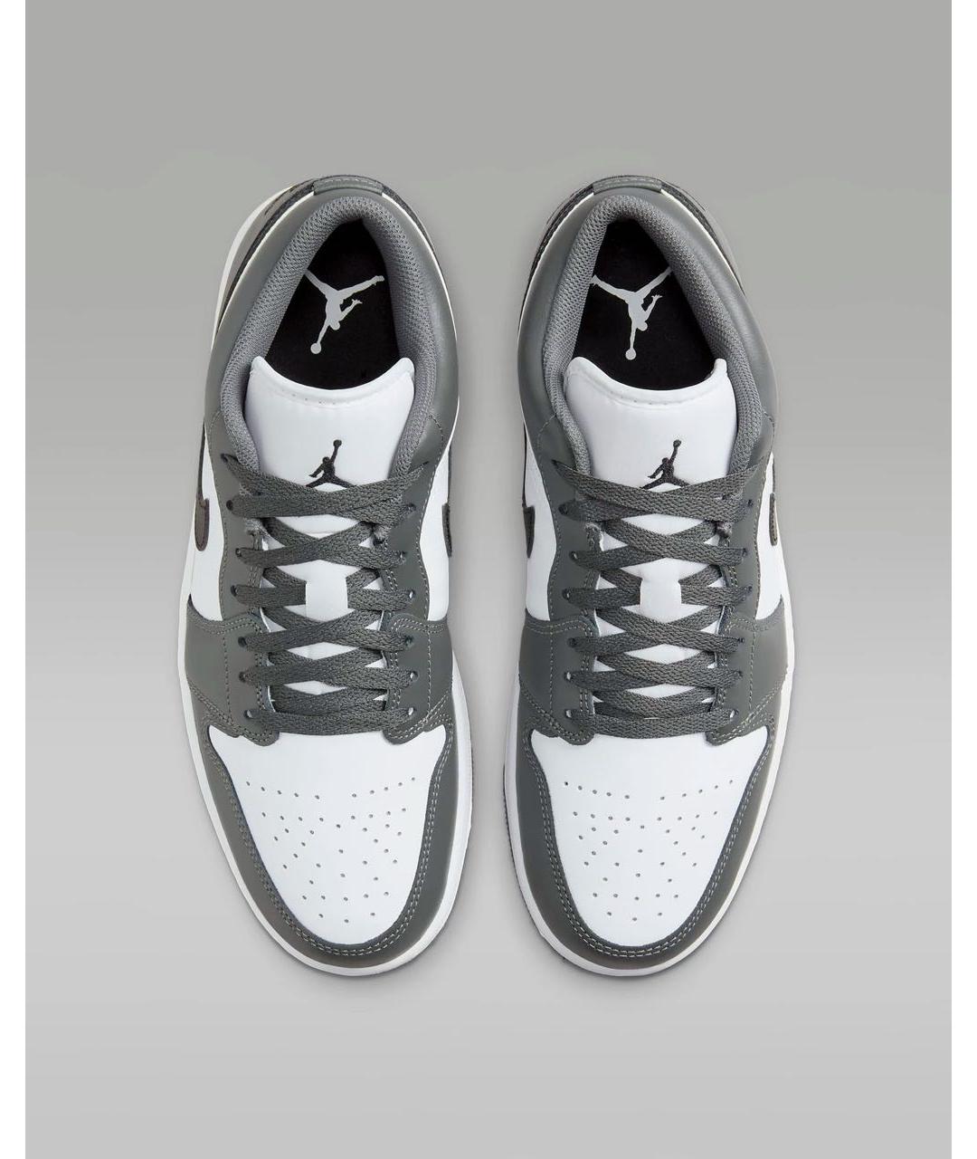 JORDAN Антрацитовые кожаные низкие кроссовки / кеды, фото 3