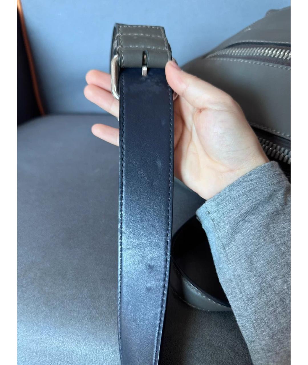 FENDI Серая кожаная сумка с короткими ручками, фото 8