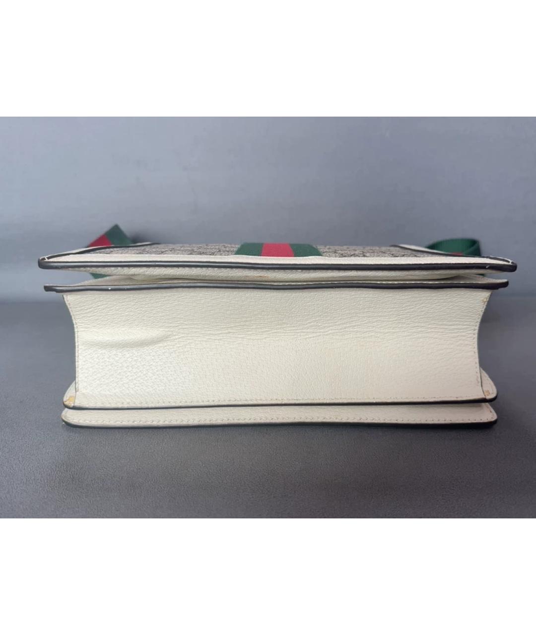 GUCCI Бежевая жаккардовая сумка с короткими ручками, фото 3