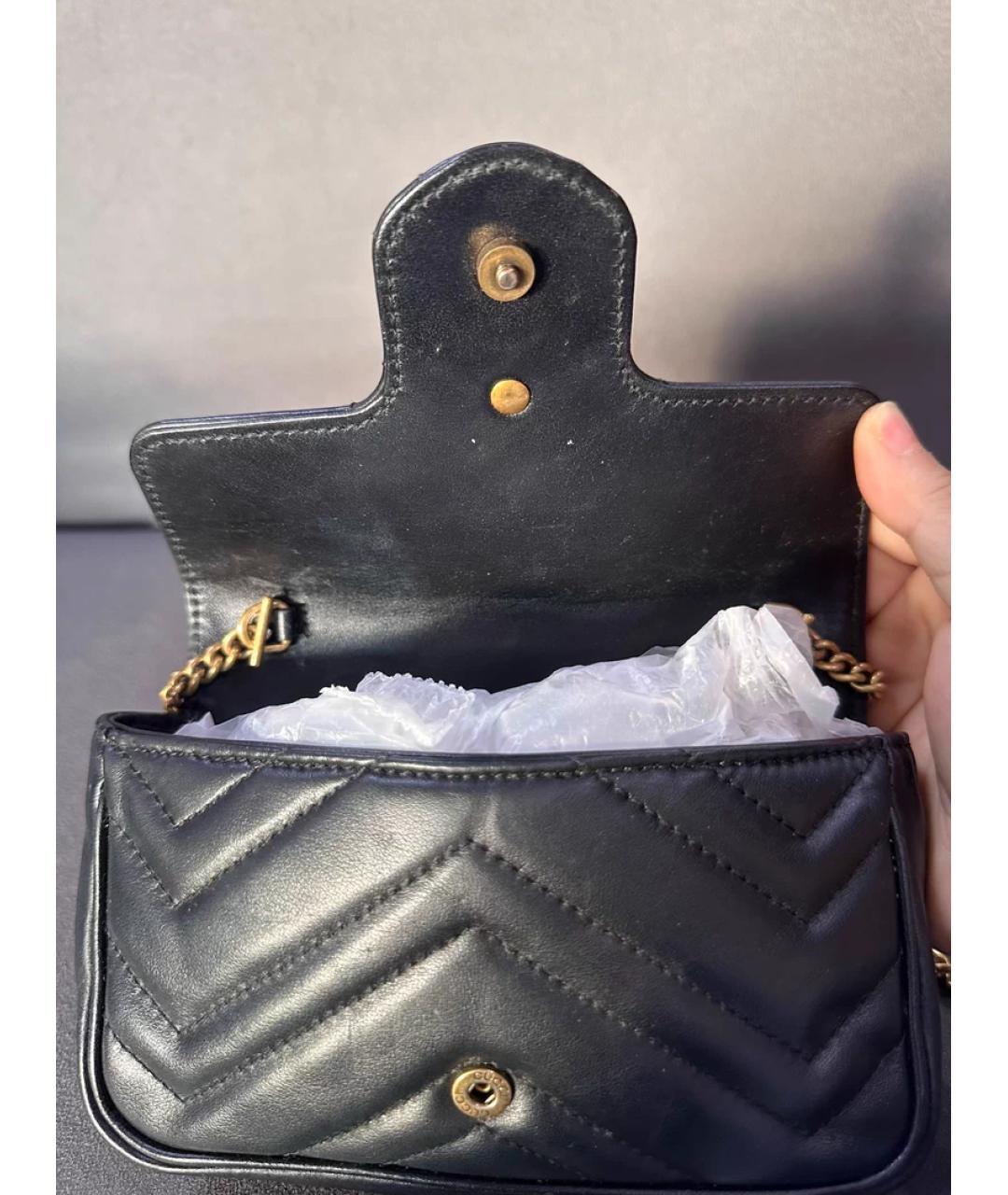 GUCCI Черная кожаная сумка с короткими ручками, фото 7