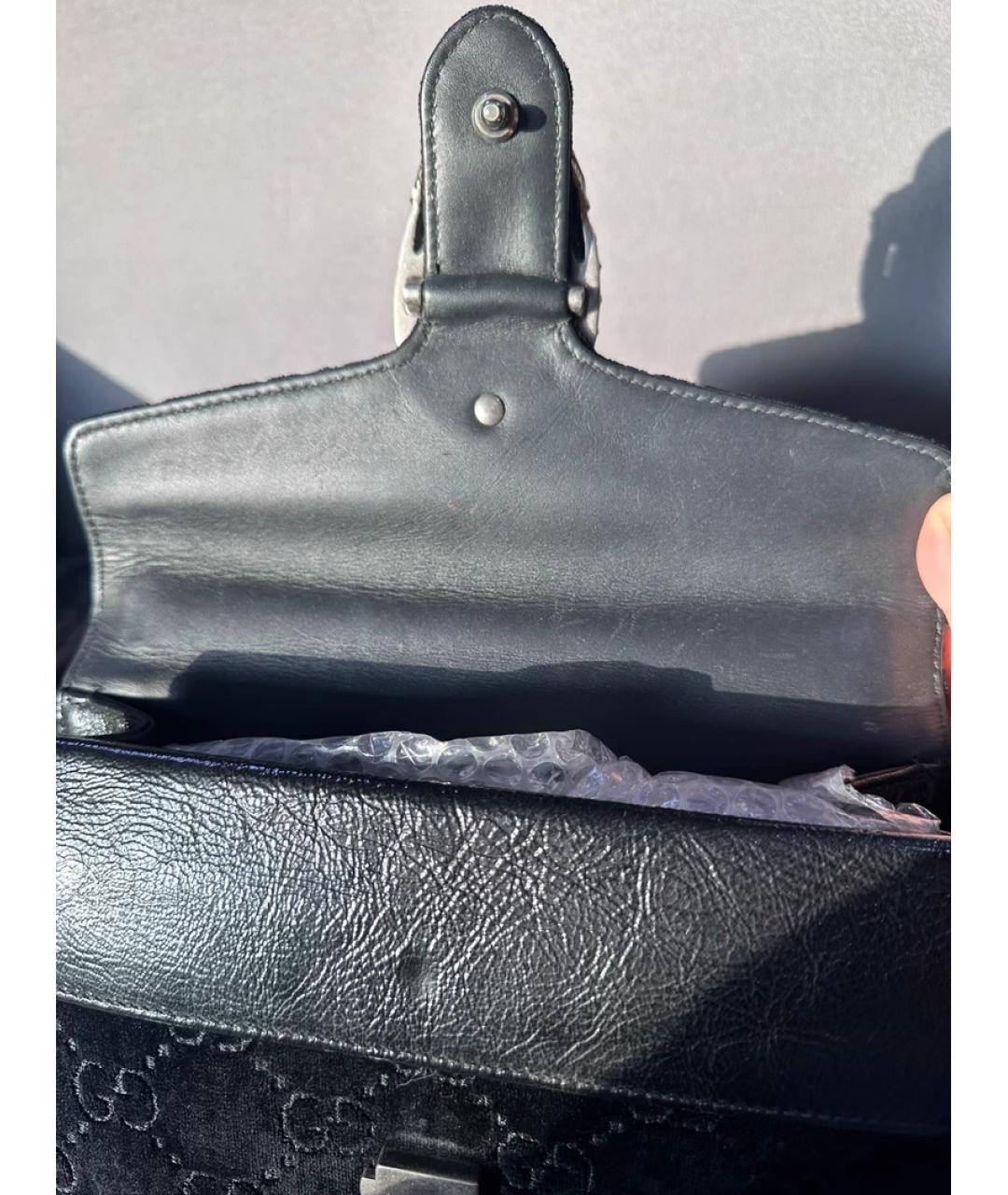 GUCCI Черная бархатная сумка через плечо, фото 8