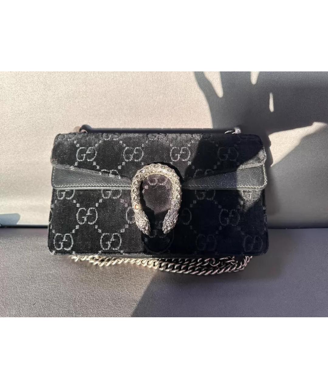 GUCCI Черная бархатная сумка через плечо, фото 10