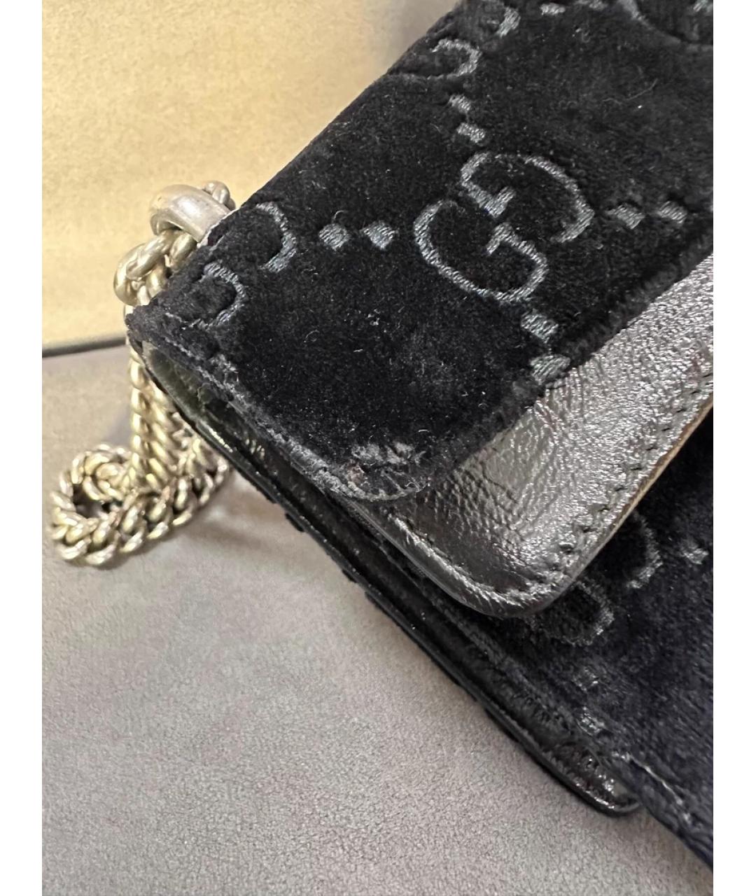 GUCCI Черная бархатная сумка через плечо, фото 5