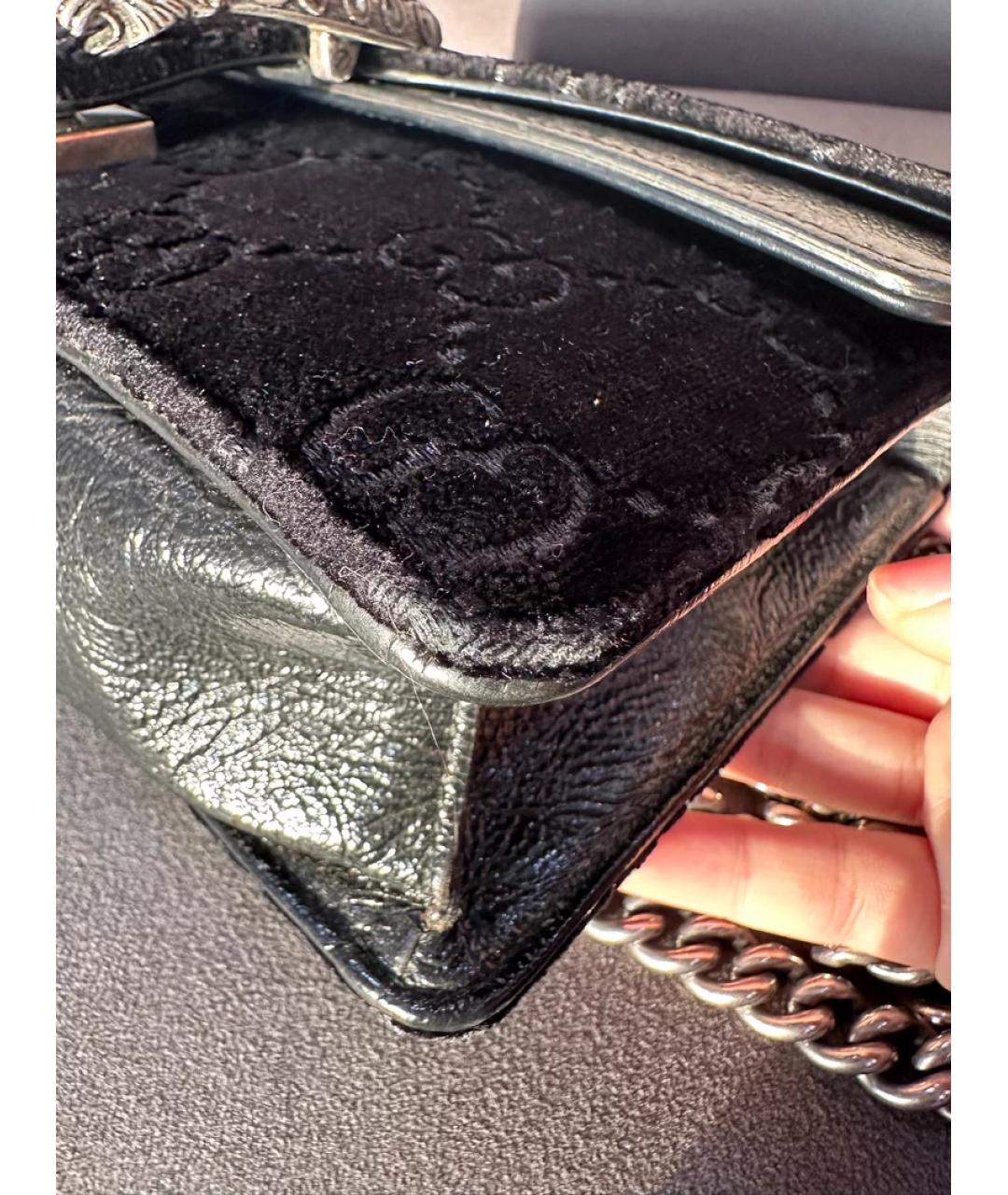 GUCCI Черная бархатная сумка через плечо, фото 4