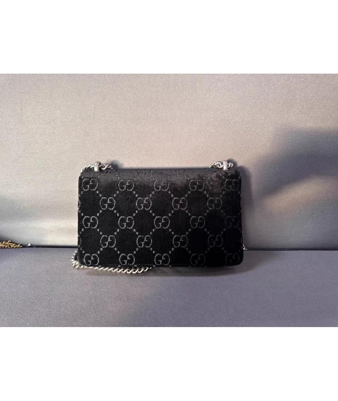 GUCCI Черная бархатная сумка через плечо, фото 2