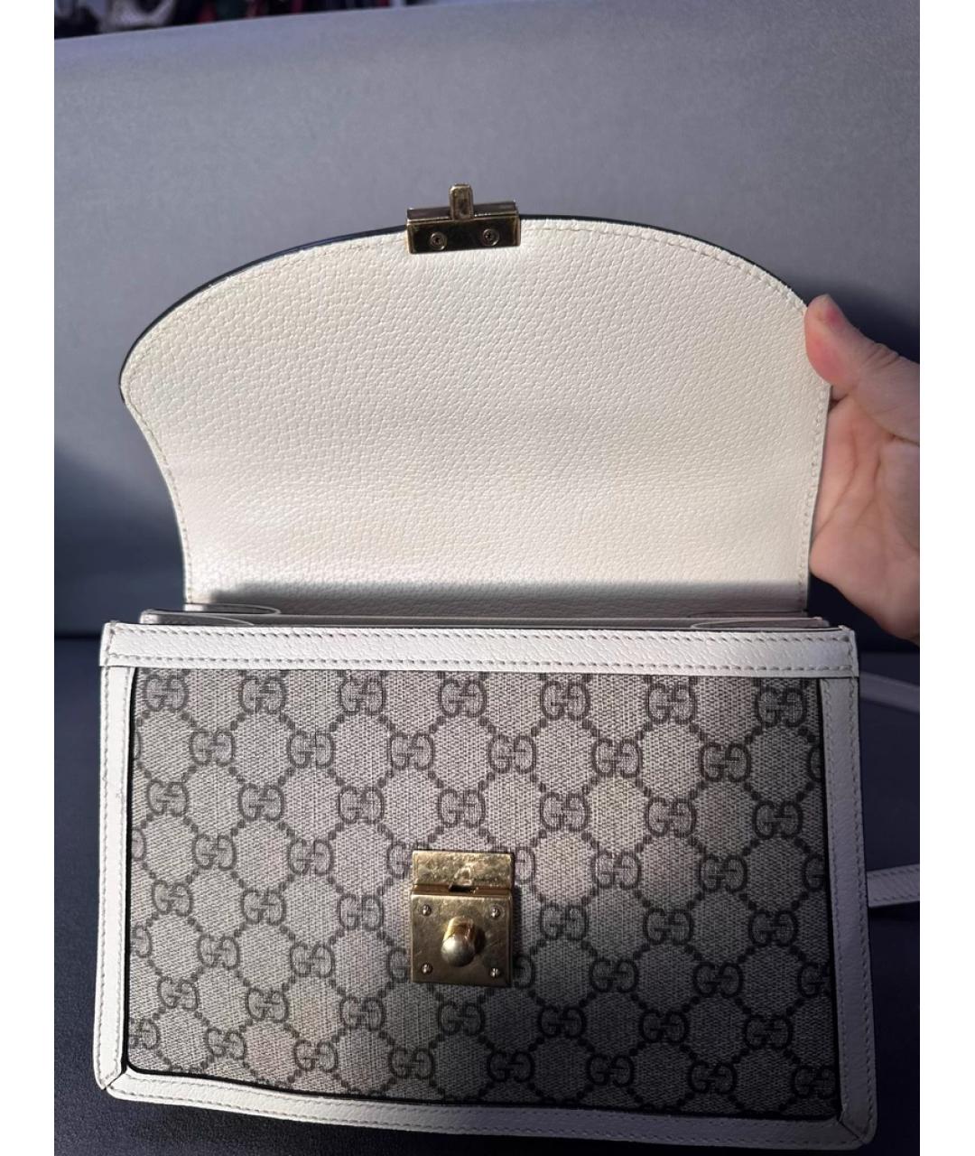 GUCCI Серая жаккардовая сумка с короткими ручками, фото 6