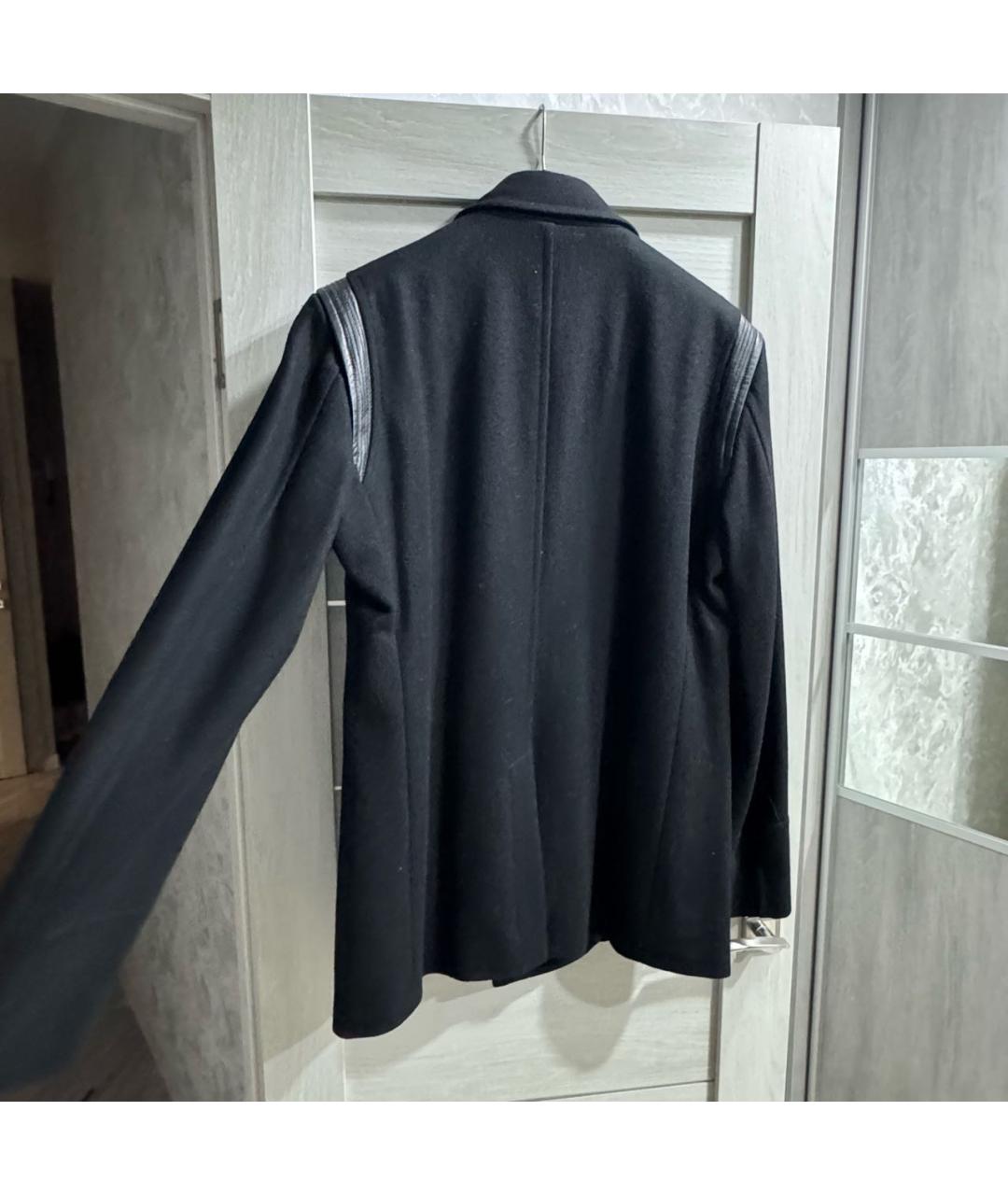 VERSACE COLLECTION Черное шерстяное пальто, фото 2