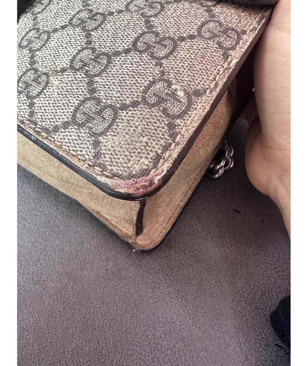 GUCCI Бежевая тканевая сумка через плечо, фото 5