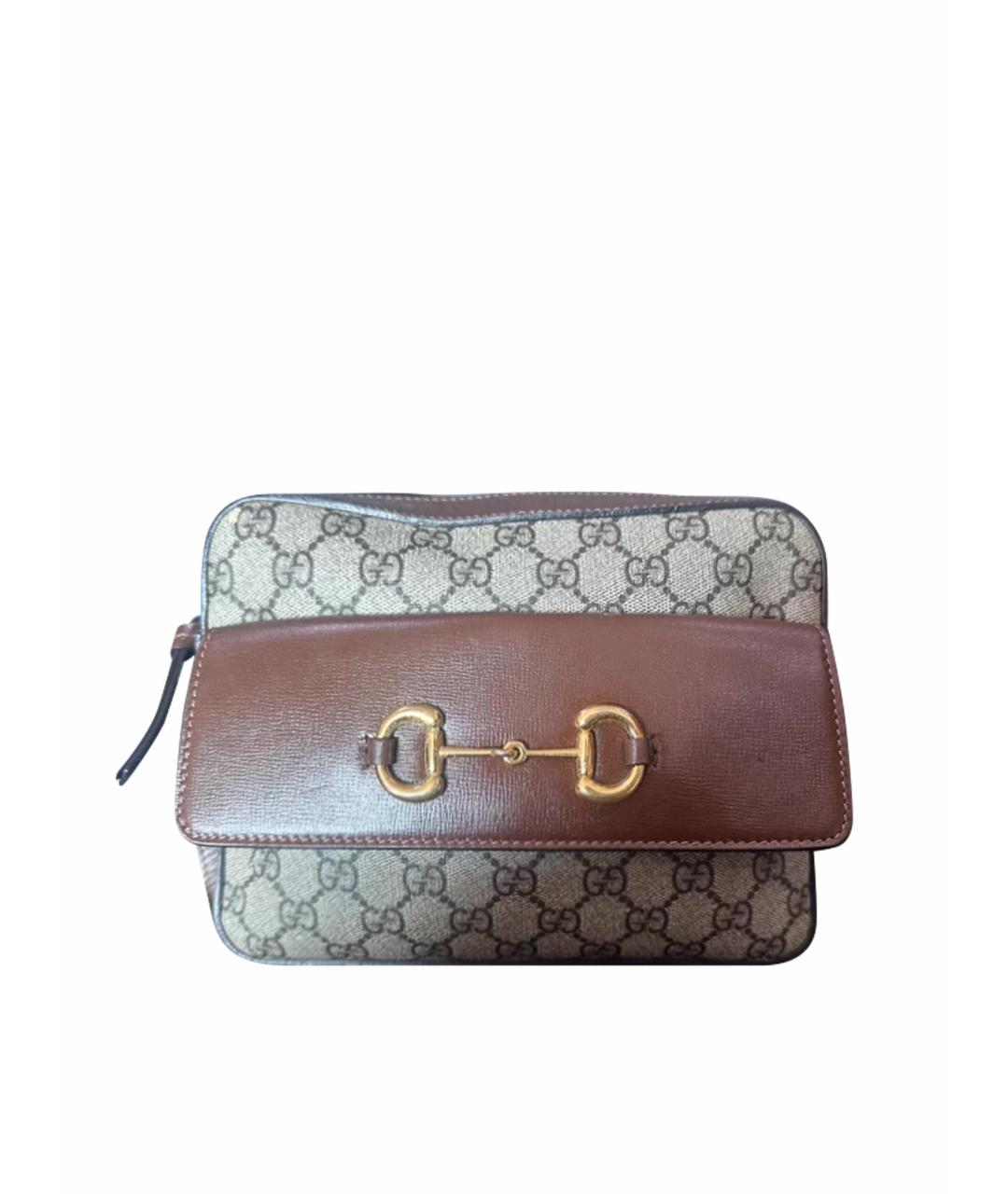 GUCCI Бежевая тканевая сумка с короткими ручками, фото 1