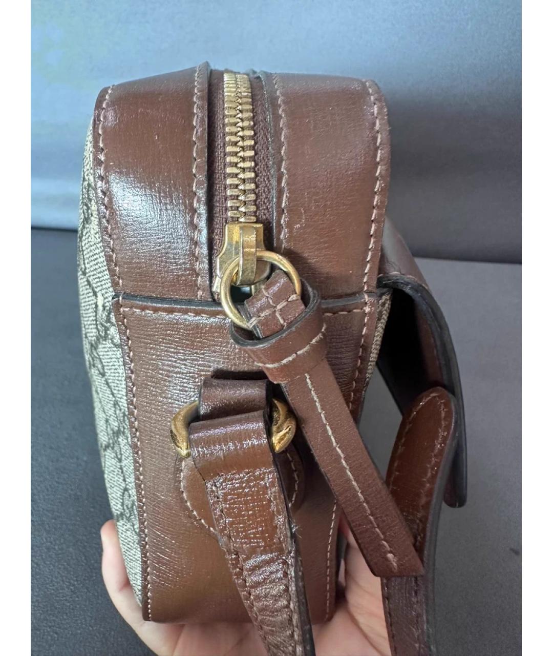 GUCCI Бежевая тканевая сумка с короткими ручками, фото 5