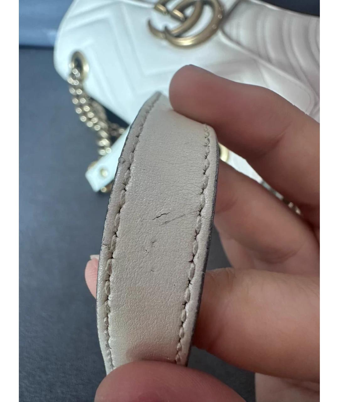 GUCCI Белая кожаная сумка через плечо, фото 7