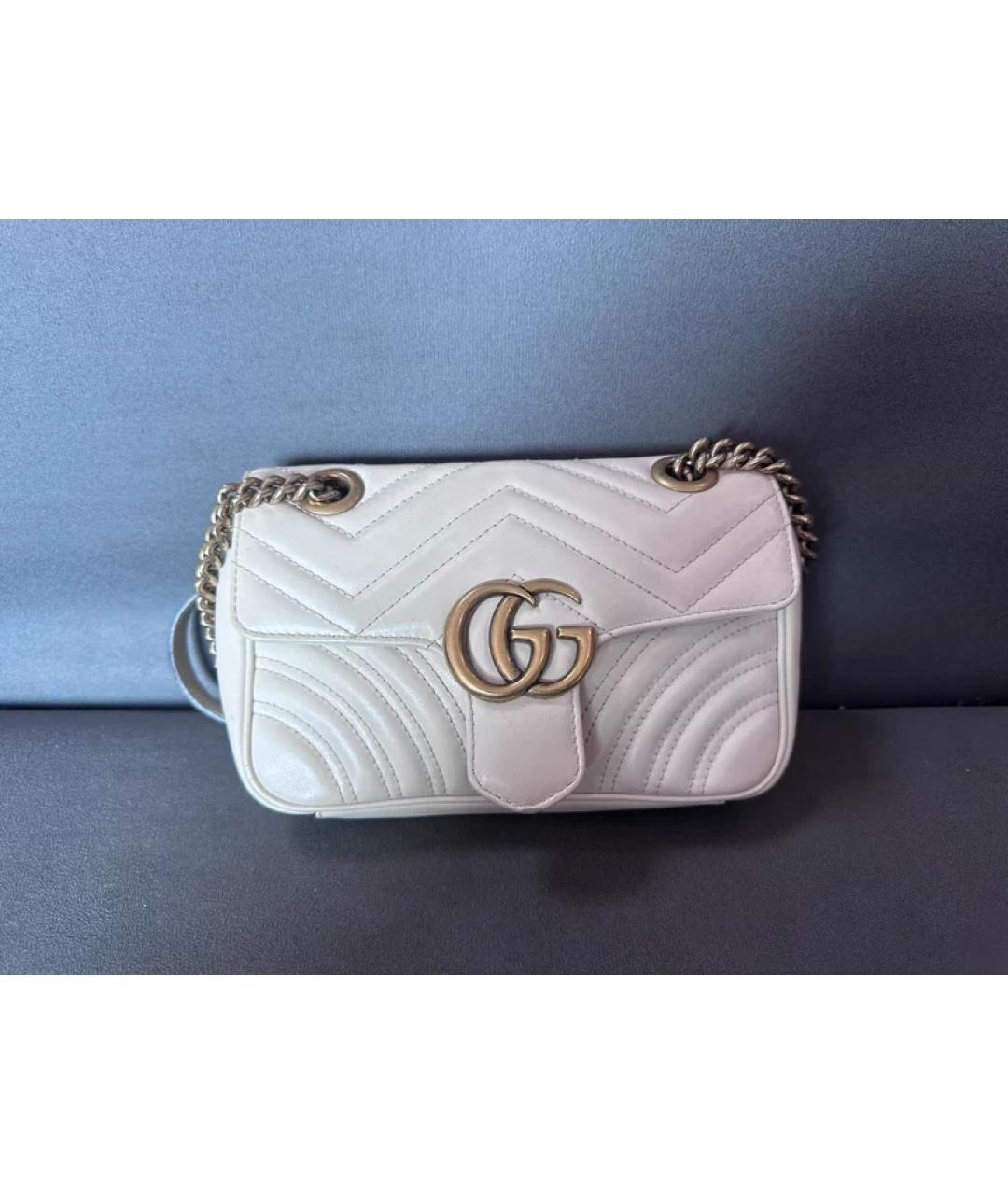 GUCCI Белая кожаная сумка через плечо, фото 10