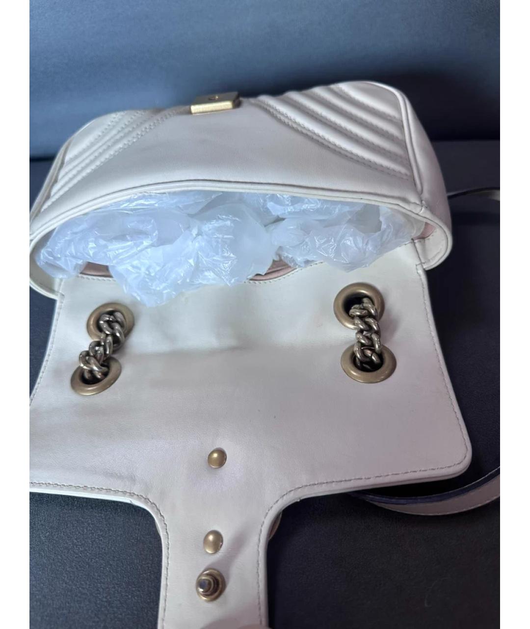 GUCCI Белая кожаная сумка через плечо, фото 5